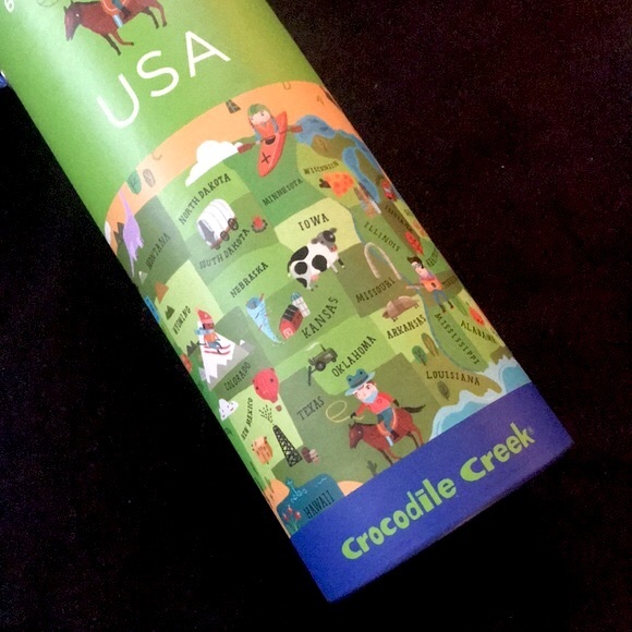 🐊 $35 NEW & SEALED Kids CROCODILE CREEK Poster+Puzzle USA 200 pieces Floor Game - Picture 3 of 8